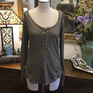 Free people lace sleeve Henley